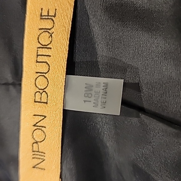 Nipon Boutique Tweed Open Front Modern Jacket Black Cream 18W - Picture 11 of 15